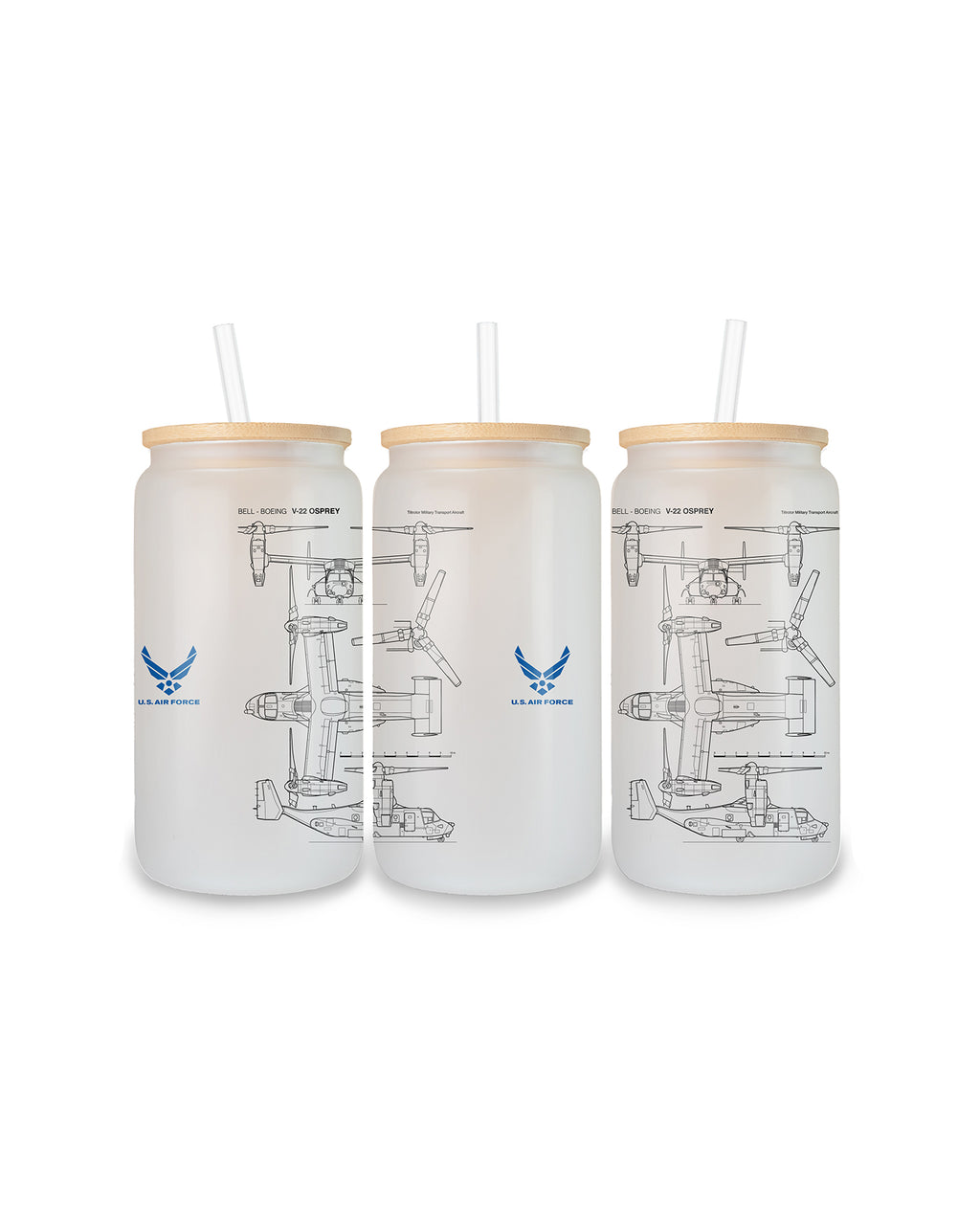 V-22 Osprey Szklanka z pokrywką i słomką 500 ml