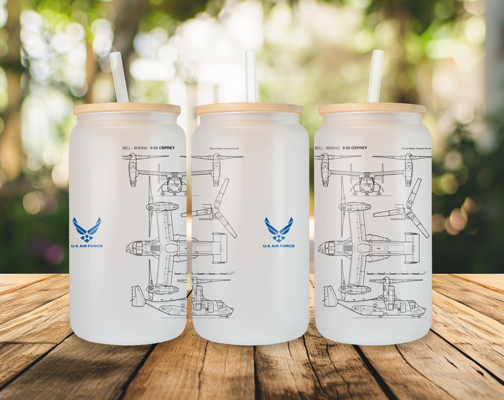 V-22 Osprey Szklanka z pokrywką i słomką 500 ml