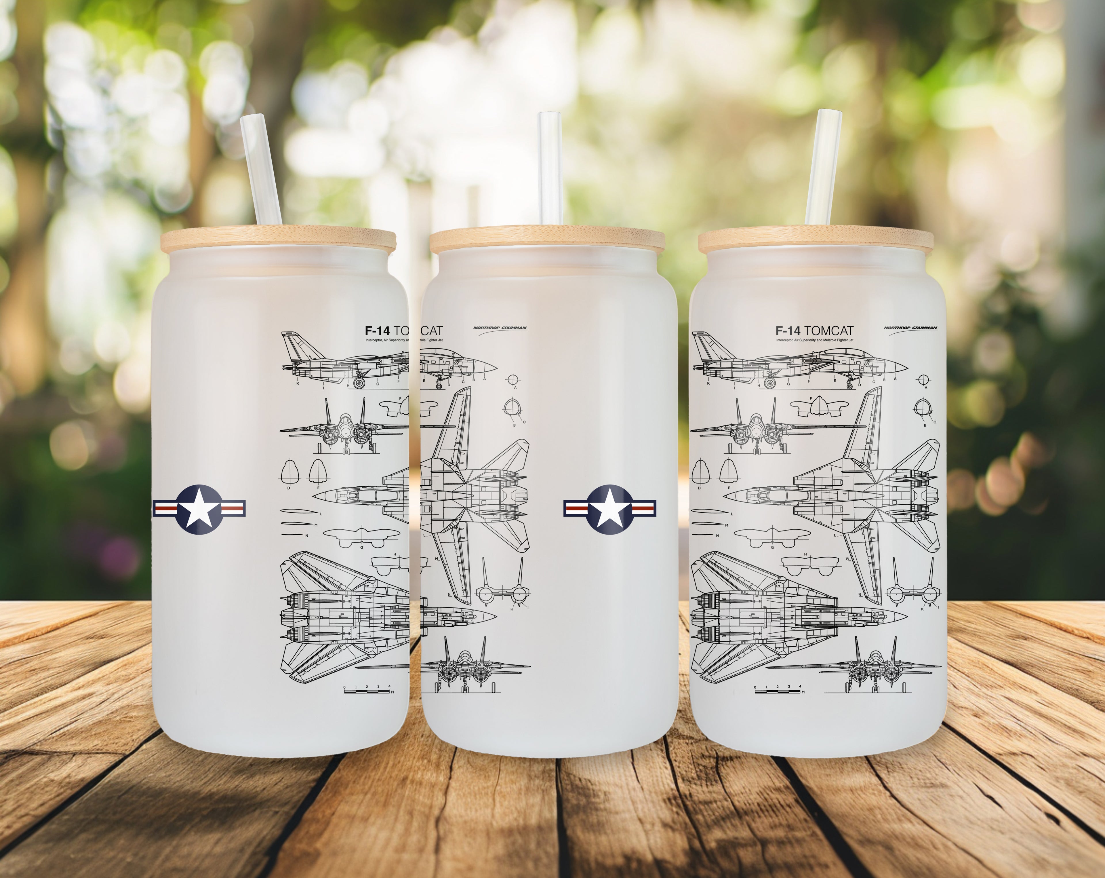F-14 Tomcat Szklanka z pokrywką i słomką 500 ml