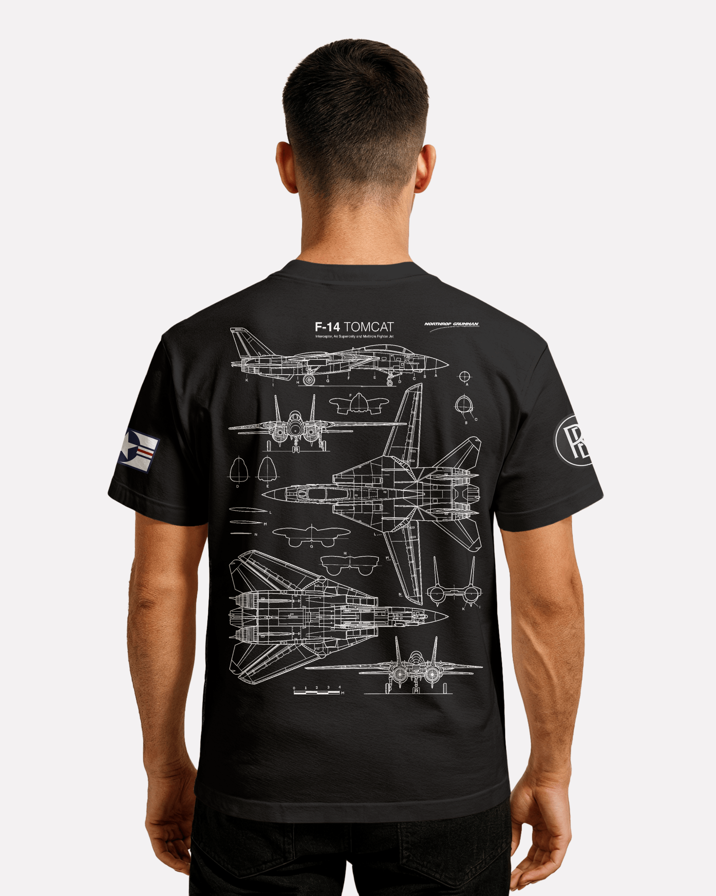 F-14 Tomcat T-shirt Classic Unisex biała/czarna