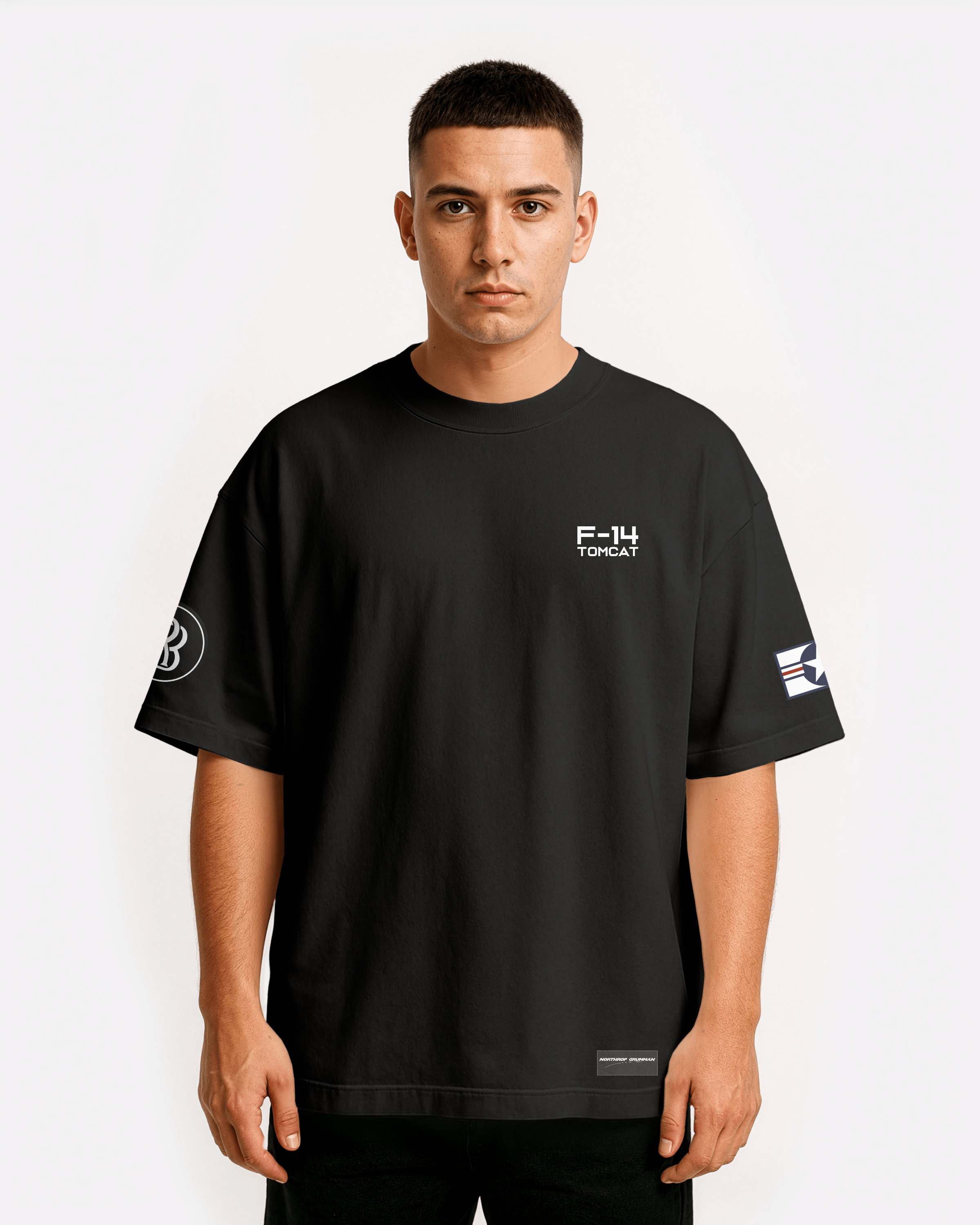 F-14 Tomcat Oversize T-shirt Unisex biała/czarna