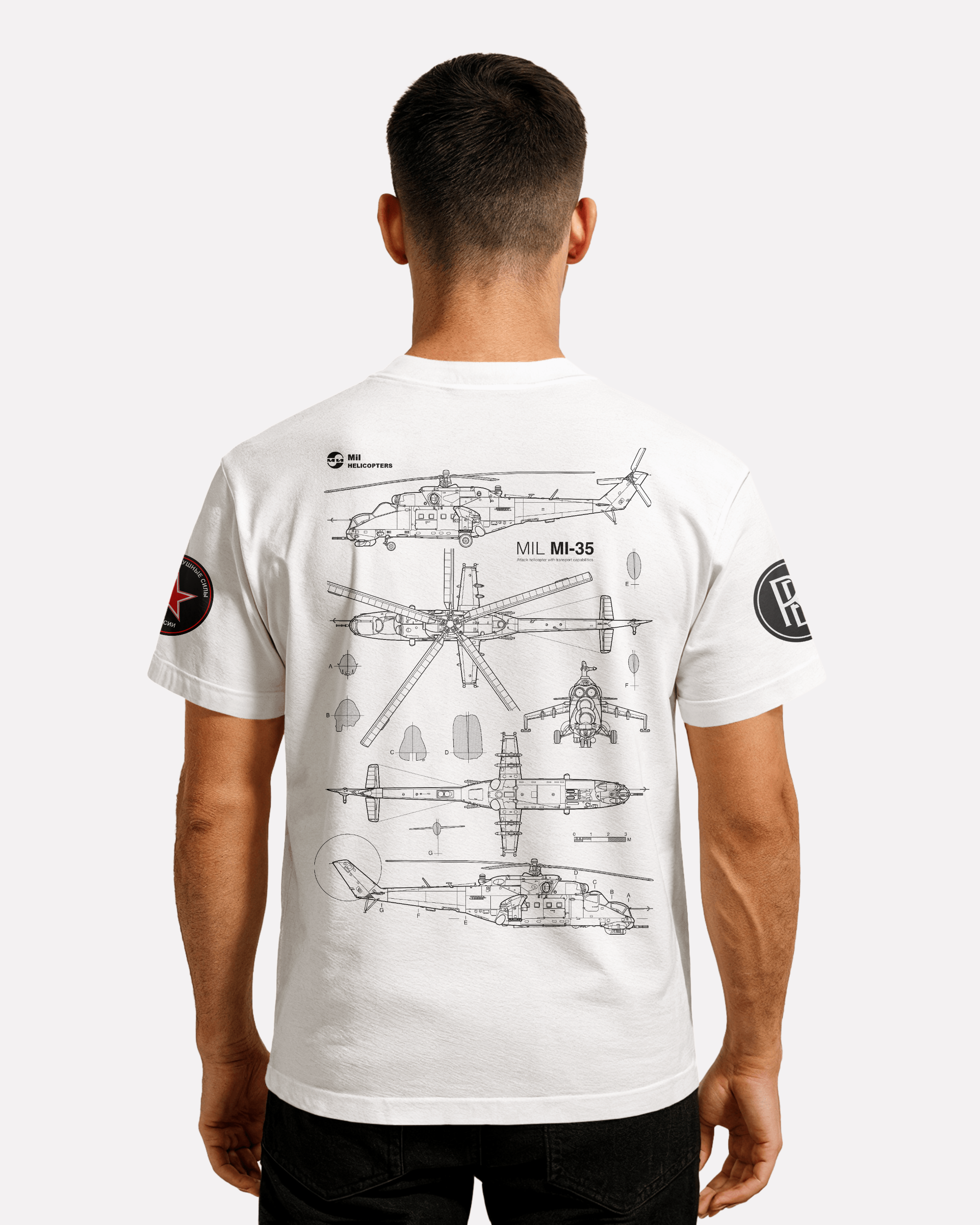 Mi-35 Classic Unisex T-shirt White/Black