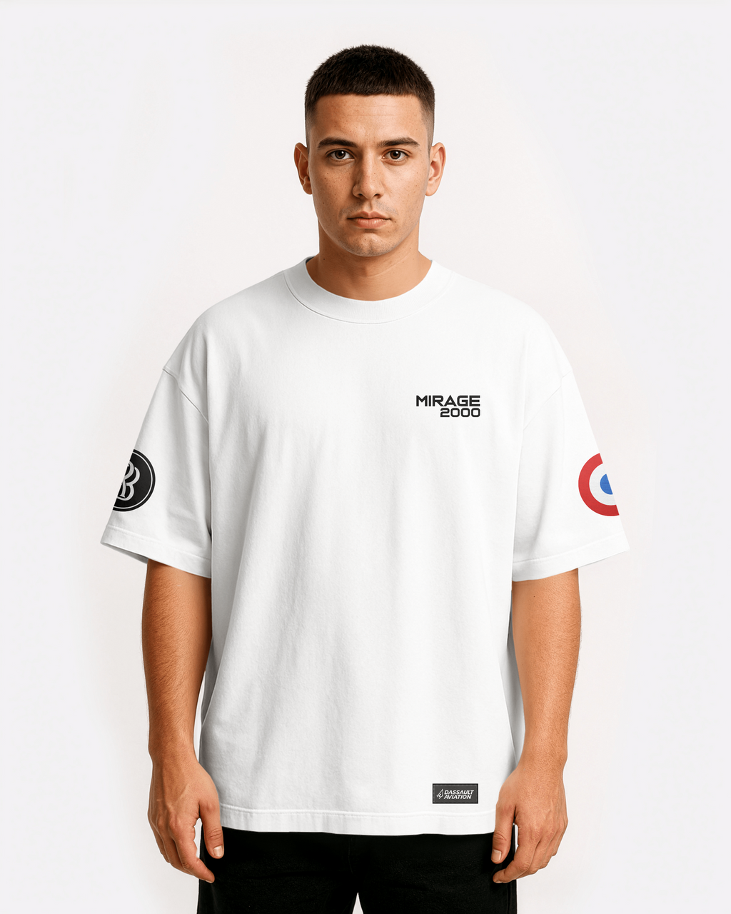 Mirage 2000 Oversize T-shirt Unisex biała/czarna