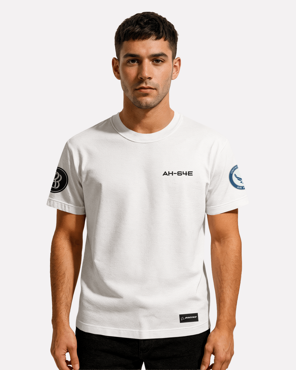AH-64E Apache T-shirt Classic Unisex biała/czarna