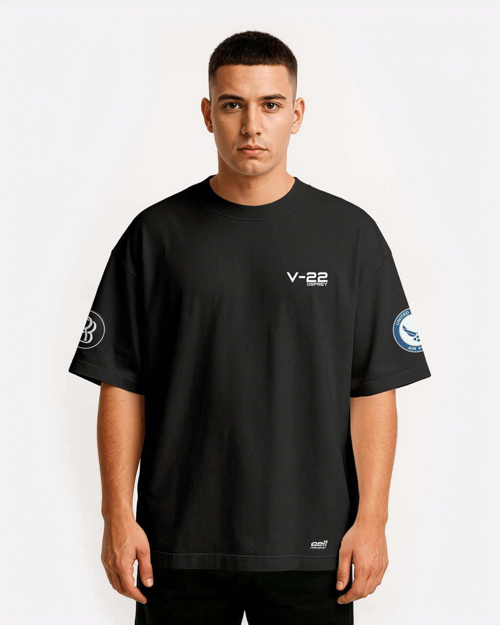 V-22 Osprey Oversize T-shirt Unisex biała/czarna