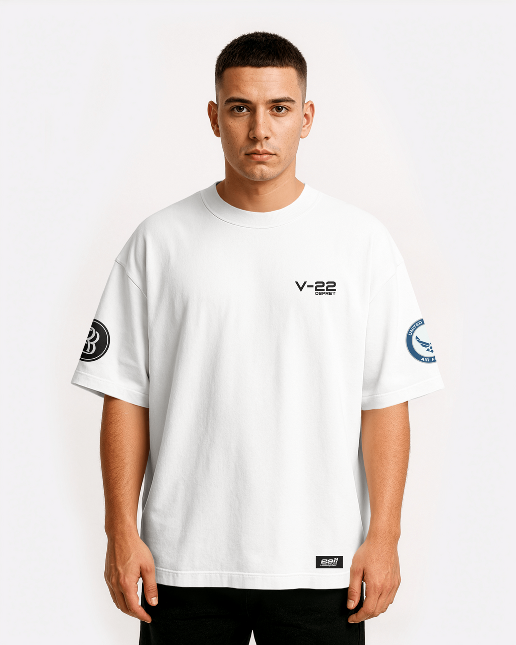 V-22 Osprey Oversize T-shirt Unisex biała/czarna