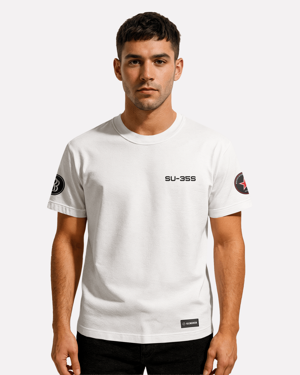 SU-35 T-shirt Classic Unisex biała/czarna