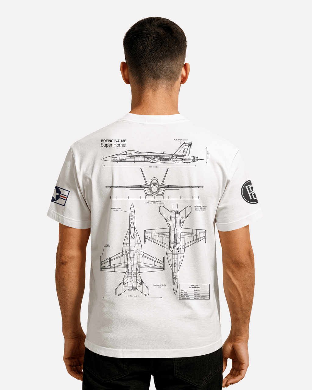 F-18 Hornet Classic Unisex T-shirt White/Black